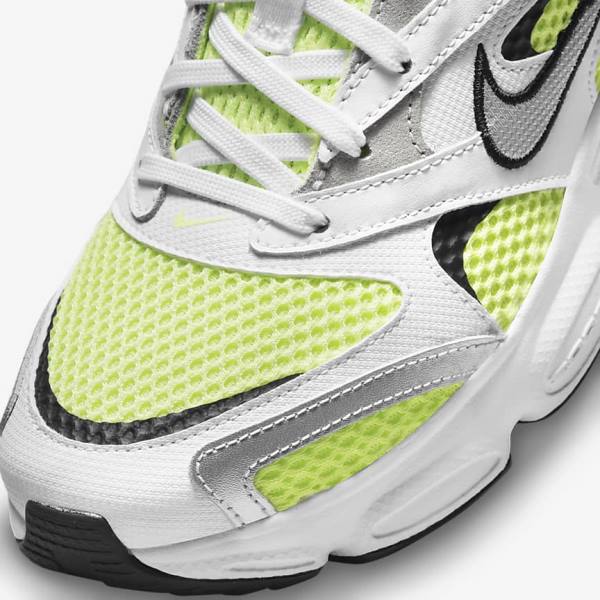 Women's Nike Zoom Air Fire Sneakers White / Light Lemon / Black / Metal Silver | NK180TAZ