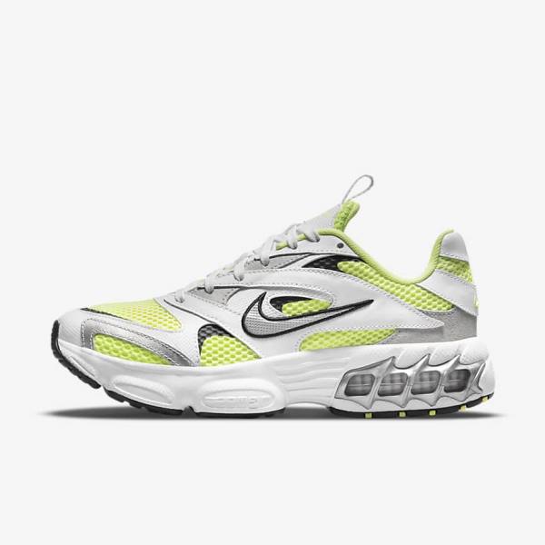 Women\'s Nike Zoom Air Fire Sneakers White / Light Lemon / Black / Metal Silver | NK180TAZ