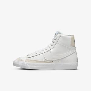 Kids' Nike Blazer Mid 77 Older Basketball Shoes White / Light Brown / White | NK259WXO