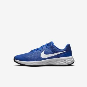 Kids' Nike Revolution 6 Older Road Running Shoes Royal / Black / White | NK681GHP