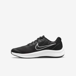 Kids' Nike Star Runner 3 Older Road Running Shoes Black / Dark Grey | NK835YDS