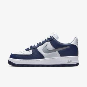 Men's Nike Air Force 1 07 LV8 Sneakers Navy / White / Grey | NK209CIL