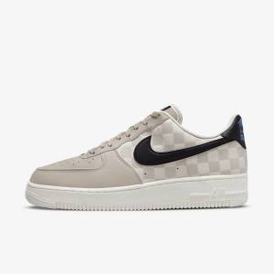 Men's Nike Air Force 1 07 QS Sneakers Cream / Black / Black | NK853ZQY