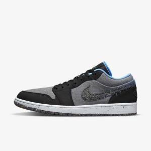 Men's Nike Air Jordan 1 Low SE Sneakers Grey / Black / Blue | NK274TQV