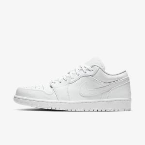 Men's Nike Air Jordan 1 Low Sneakers White | NK612ZAN