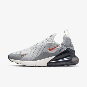 Men's Nike Air Max 270 Sneakers Grey / Orange | NK452PZT