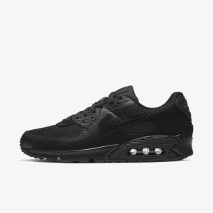 Men's Nike Air Max 90 Sneakers Black | NK065DTZ