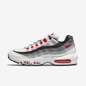 Men's Nike Air Max 95 Sneakers White / Light Grey / Red | NK918IPV