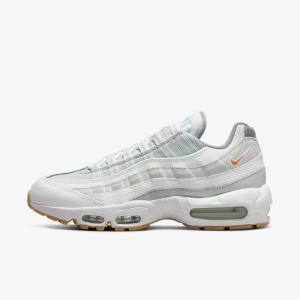 Men's Nike Air Max 95 Sneakers White / Platinum / Grey / Yellow | NK420MGC