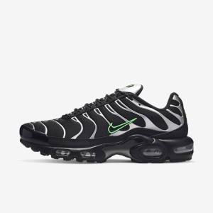 Men's Nike Air Max Plus Sneakers Black / Green / Metal Silver / Black | NK065EXA