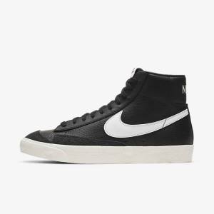 Men's Nike Blazer Mid 77 Vintage Sneakers Black | NK157YSV