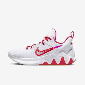 Men's Nike Giannis Immortality Basketball Shoes White / Pink / Platinum / Red | NK368SLR