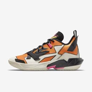 Men's Nike Jordan Why Not Zer0.4 Basketball Shoes White / Orange / Black | NK160BWO