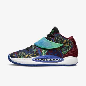 Men's Nike KD14 NRG Basketball Shoes Blue / Royal Blue / Light Green | NK059JOY