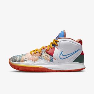 Men's Nike Kyrie Infinity Basketball Shoes White / Red / Gold / Light Blue | NK392PHL