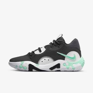 Men's Nike PG 6 Basketball Shoes Black / White / Mint | NK083OPQ