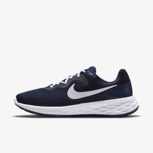 Men's Nike Revolution 6 Next Nature Road Running Shoes Navy / Obsidian / White | NK172JRL