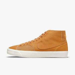 Men's Nike SB BLZR Court Mid Premium Skate Shoes Yellow | NK469TXC