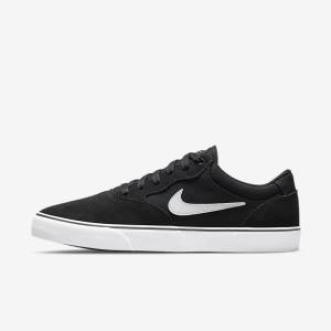 Men's Nike SB Chron 2 Skate Shoes Black / White | NK940VSE