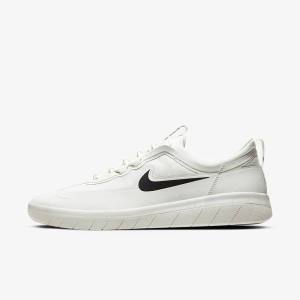Men's Nike SB Nyjah Free 2 Skate Shoes White / Black | NK432OGN