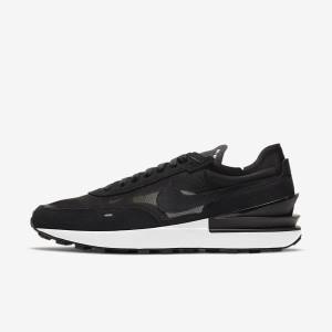 Men's Nike Waffle One Sneakers Black / White / Orange / Black | NK738AUD