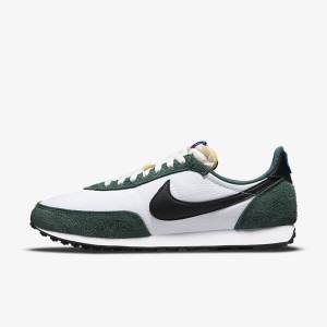 Men's Nike Waffle Trainer 2 Sneakers White / Green / Royal / Black | NK809JIL