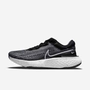 Men's Nike ZoomX Invincible Run Flyknit Road Running Shoes White / Black / White | NK158JPC