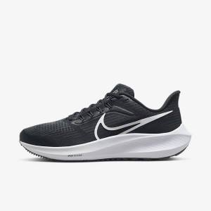 Women's Nike Air Zoom Pegasus 39 Road Running Shoes Black / Dark Grey / White | NK748AMP