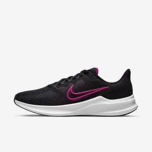 Women's Nike Downshifter 11 Road Running Shoes Black / Dark Grey / White | NK346ARK