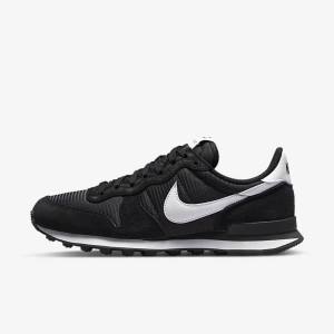 Women's Nike Internationalist Sneakers Black / Dark Grey / White | NK678YSF