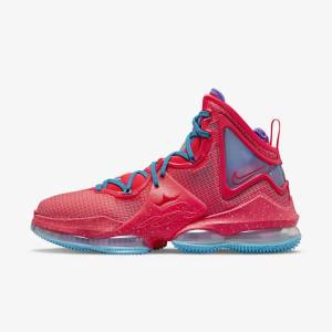 Women's Nike LeBron 19 Basketball Shoes Red / Blue / Purple / Red | NK971TXF