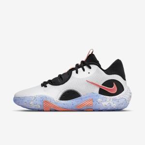 Women's Nike PG 6 Basketball Shoes White / Black / Blue / Red | NK580IBS