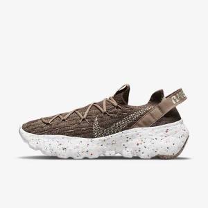 Women's Nike Space Hippie 04 Sneakers Brown / White | NK325OND