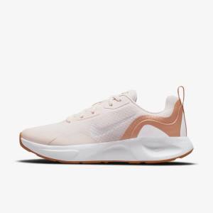 Women's Nike Wearallday Sneakers Light Pink / Light Brown / White | NK651LFI