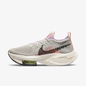 Women's Nike Zoom Alphafly Next Nature Road Racing Running Shoes Blue Grey / Light Pink / Light Cream / Black | NK359KZA